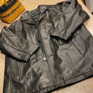 Wilsons Leather Pelle Studio Black Leather Jacket With Thinsulate Vest Liner XL